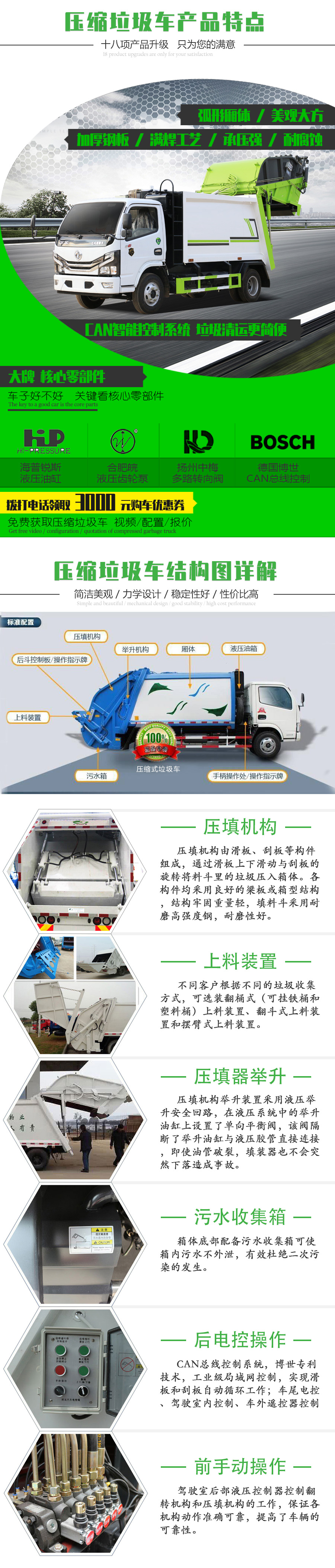國(guó)六 藍(lán)牌 4方 凱馬壓縮垃圾車(chē)